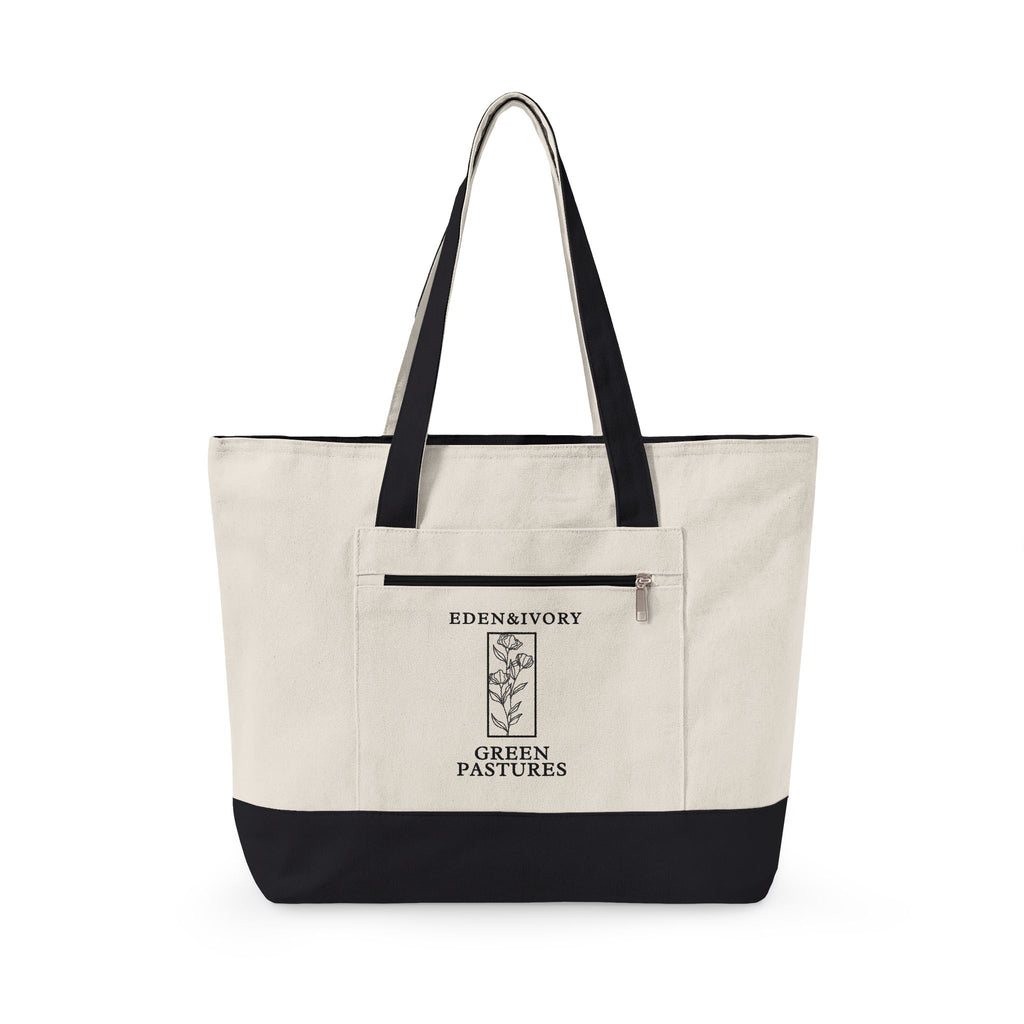 Green Pastures Canvas Tote Bag | Psalm 23:2