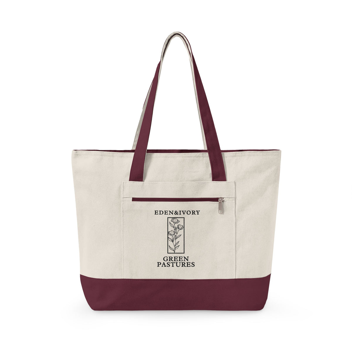 Green Pastures Canvas Tote Bag | Psalm 23:2
