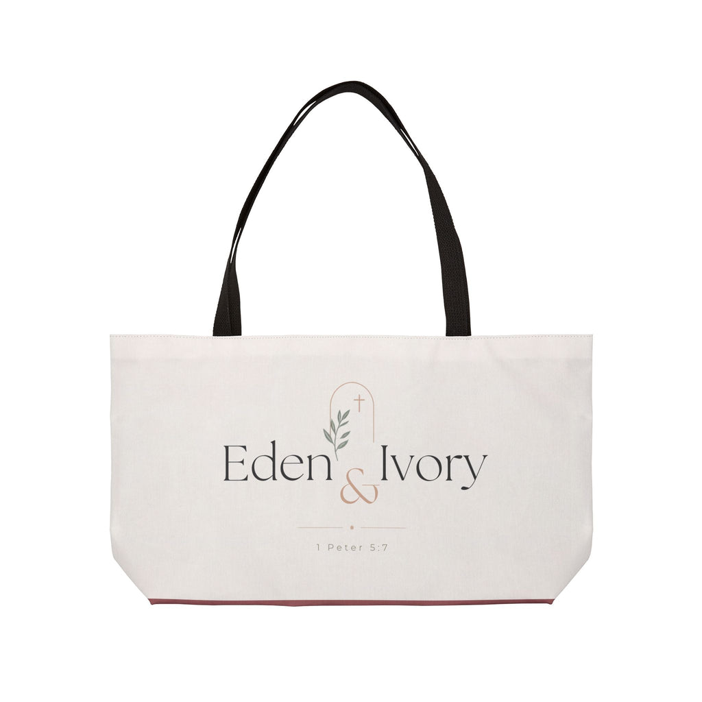 Copia del logotipo de Eden & Ivory Bolso de viaje grande | Diseño floral minimalista con temática de fe