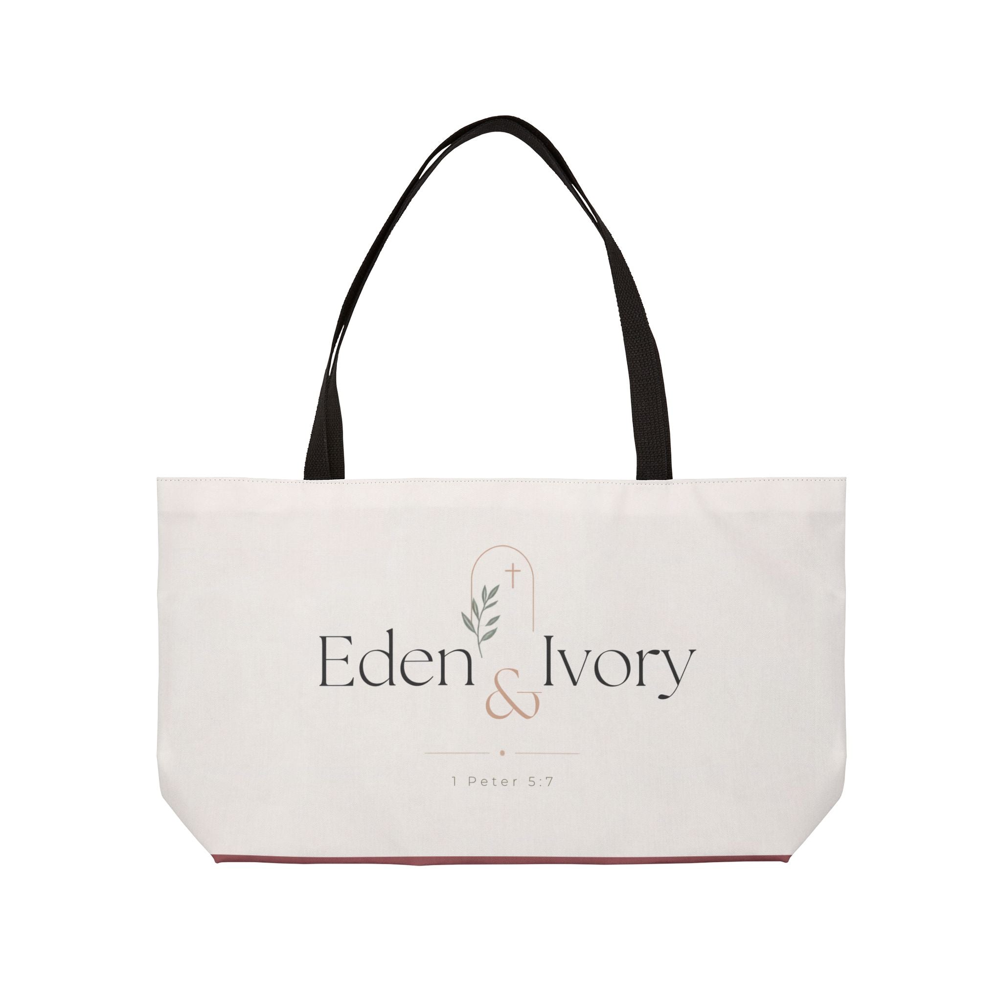 Copia del logotipo de Eden & Ivory Bolso de viaje grande | Diseño floral minimalista con temática de fe