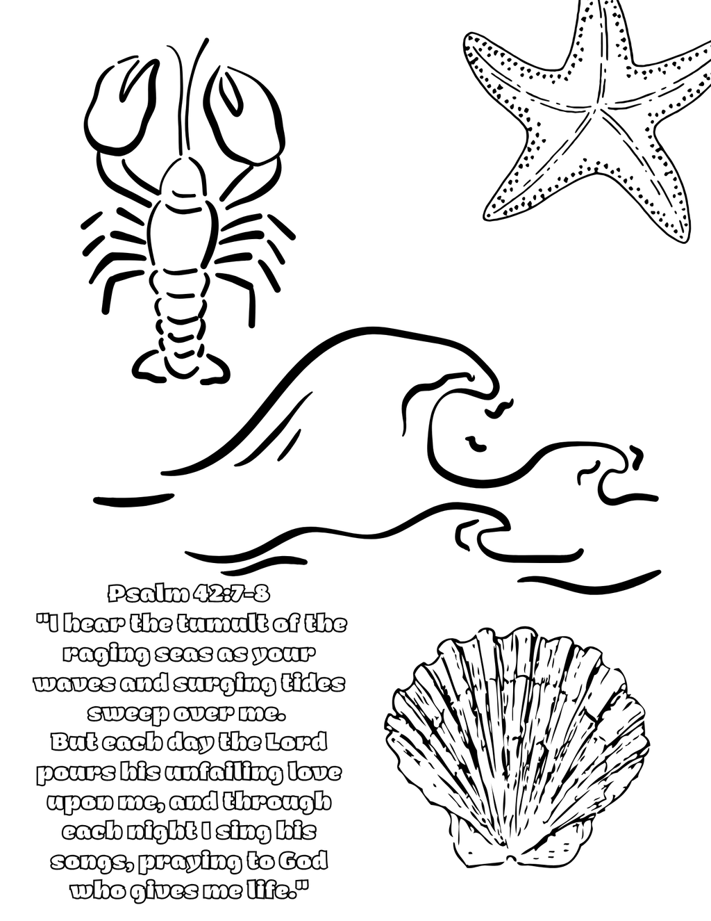 He Stilled the Storm | Ocean Scripture Colouring Book