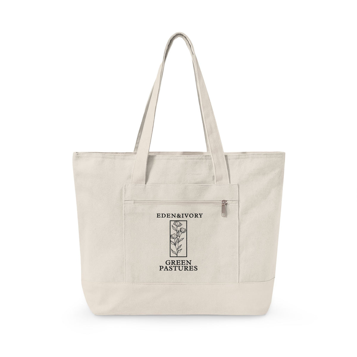 Green Pastures Canvas Tote Bag | Psalm 23:2