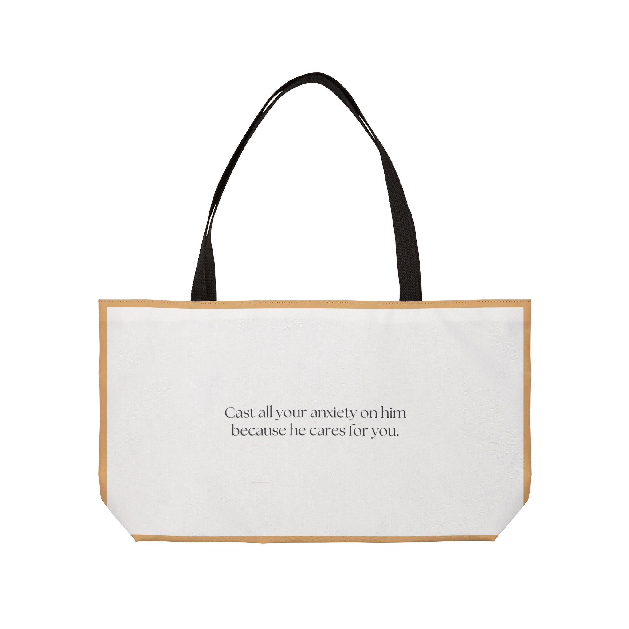 Cast Your Cares Upon Him Tote Bag | 1 Peter 5:7