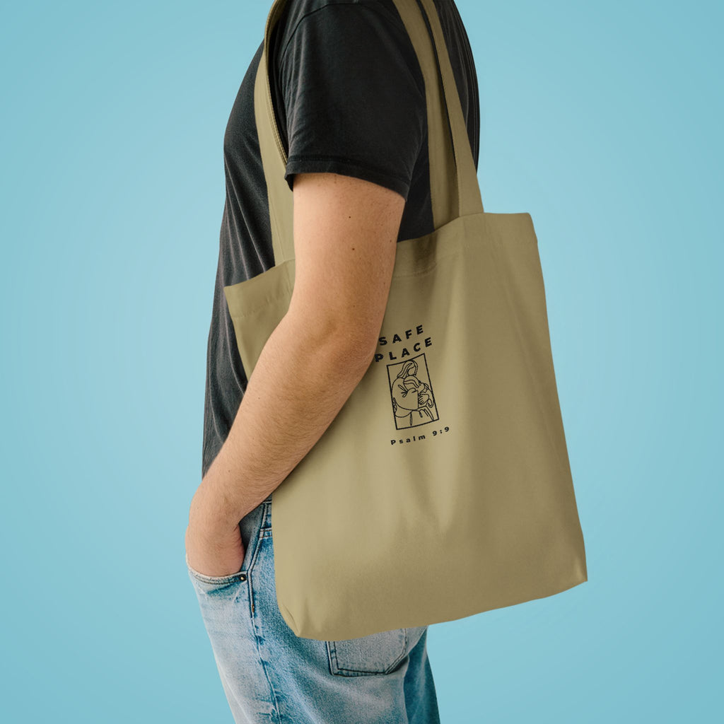 Safe Place Minimalist Colours Tote Bag| Psalm 9:9