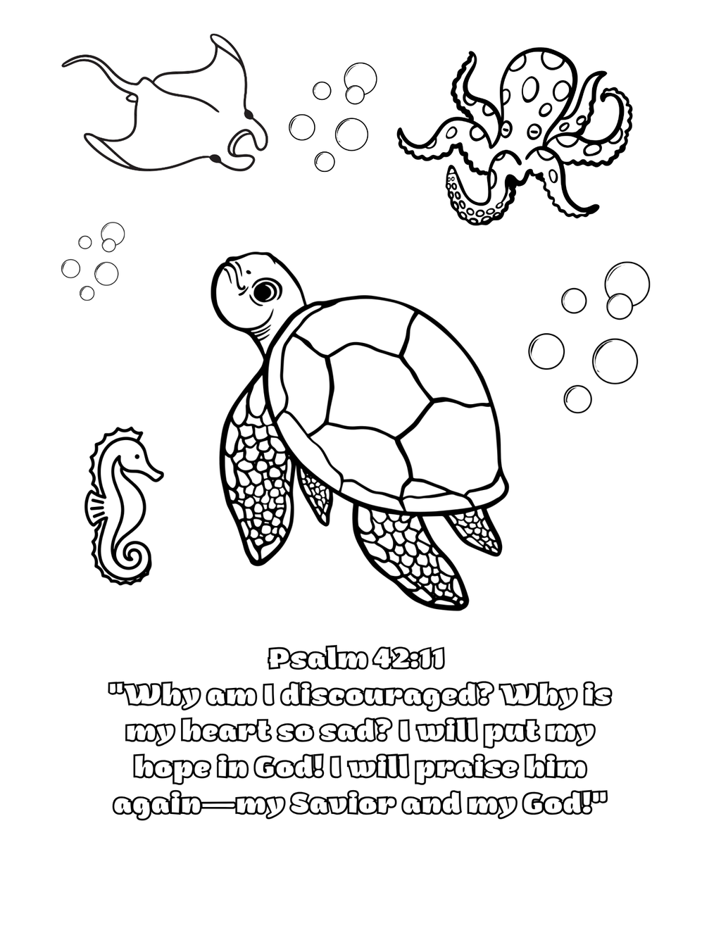 He Stilled the Storm | Ocean Scripture Colouring Book