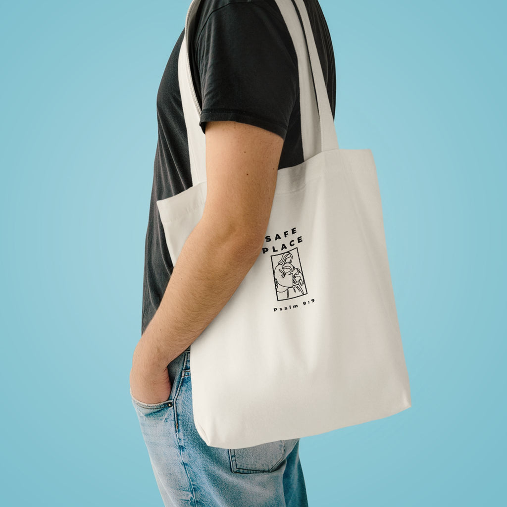 Safe Place Minimalist Colours Tote Bag| Psalm 9:9