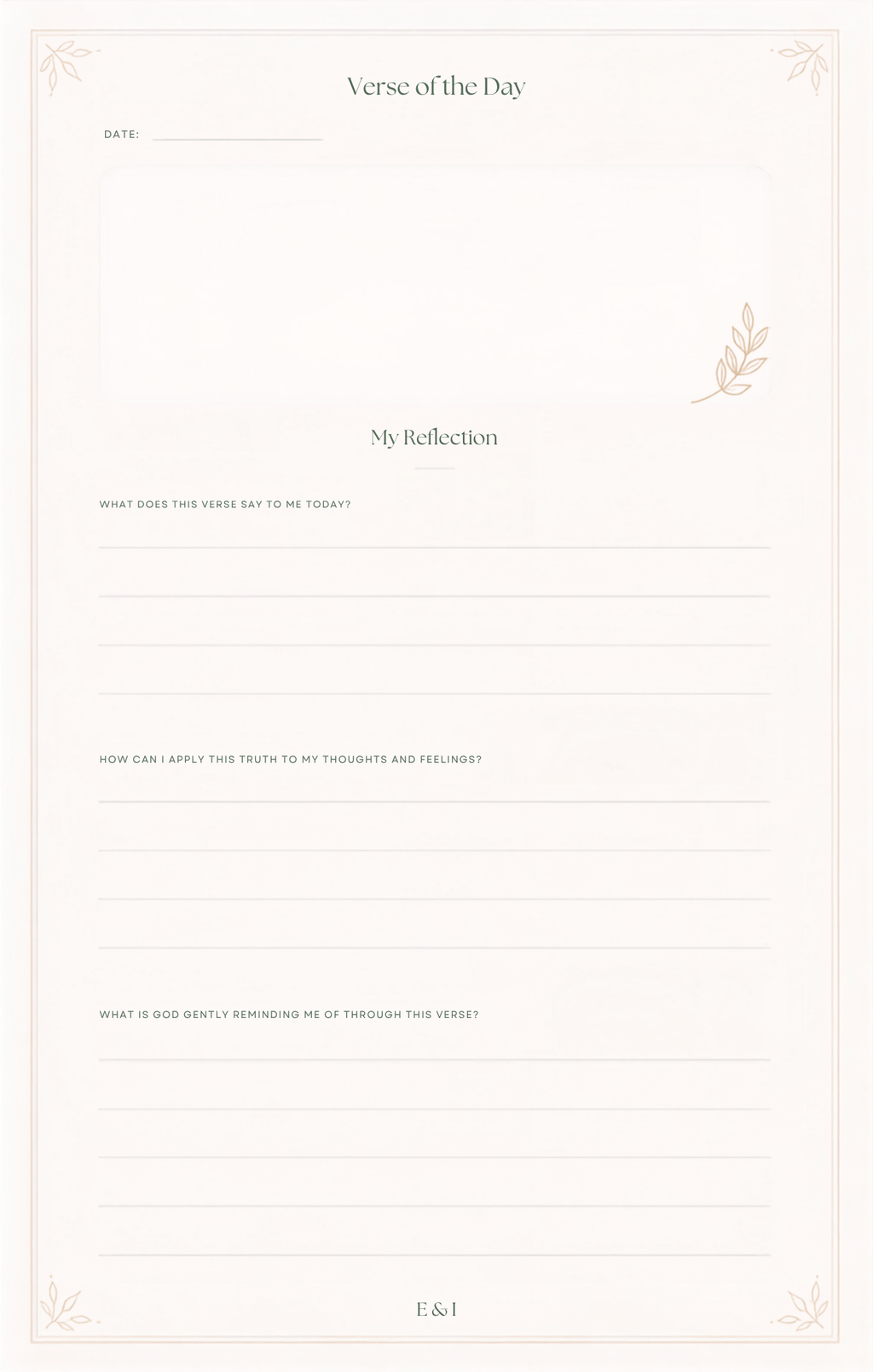 Scripture Mental Health Printable Journal