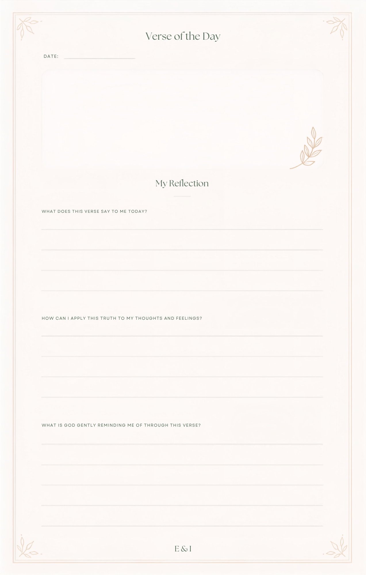 Scripture Mental Health Printable Journal